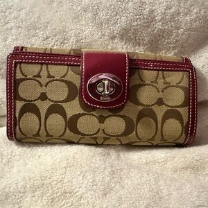 Coach Brown and Burgundy Wallet